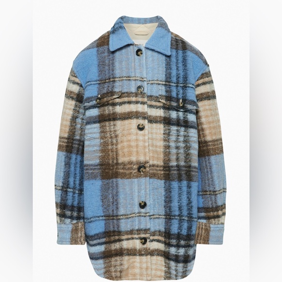 Wilfred Jackets & Blazers - Wilfred The Ganna Blue and Brown Plaid Utility Jacket